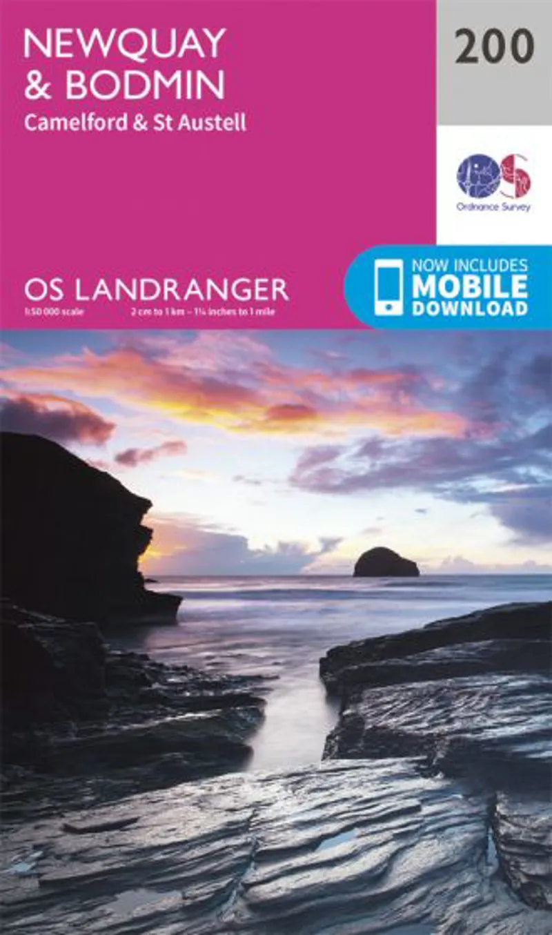 OS Landranger Map 200 - Newquay Bodmin Camelford and St Austell